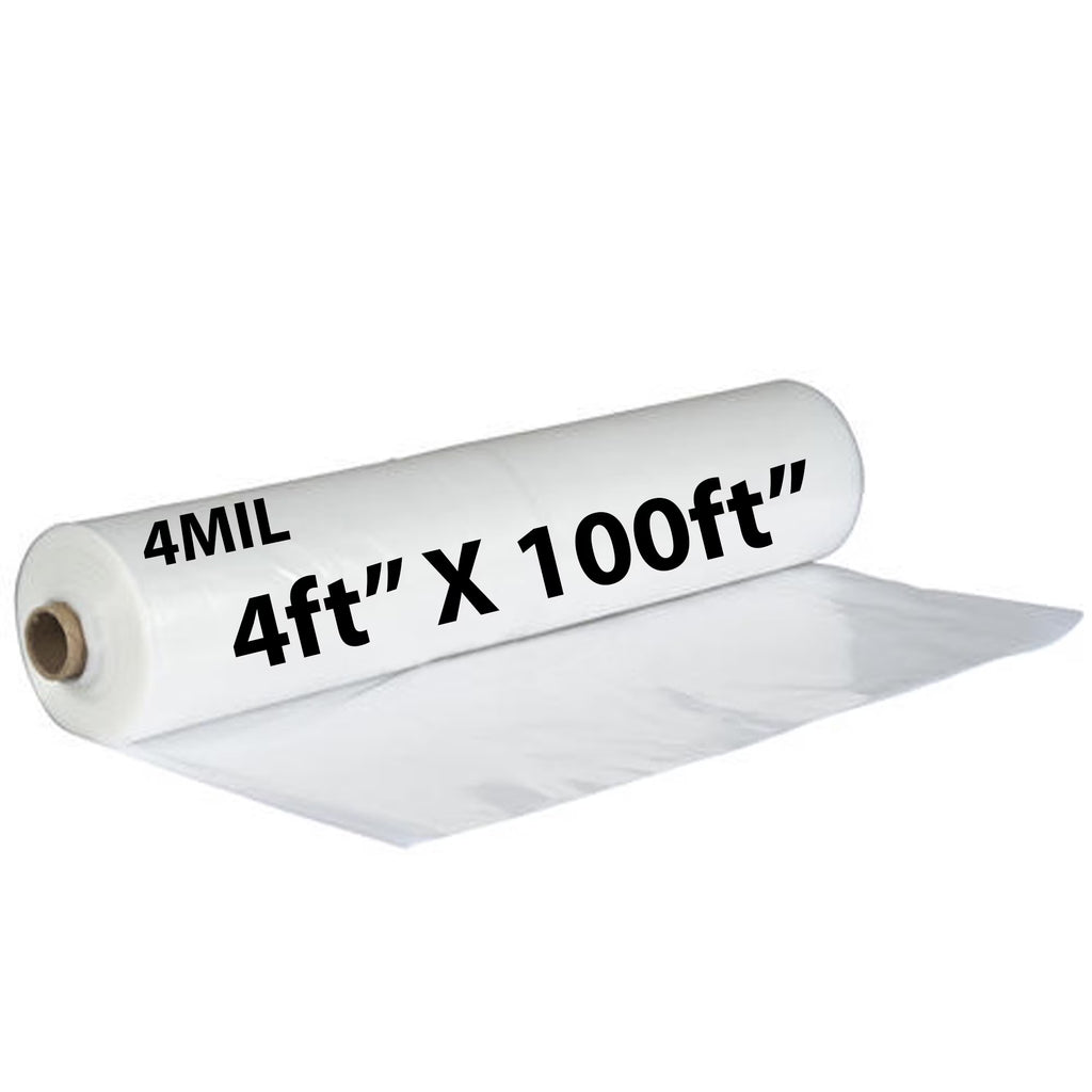 4Mil Clear LDPE Plastic Sheeting Tarp (4ft x 100ft) U756