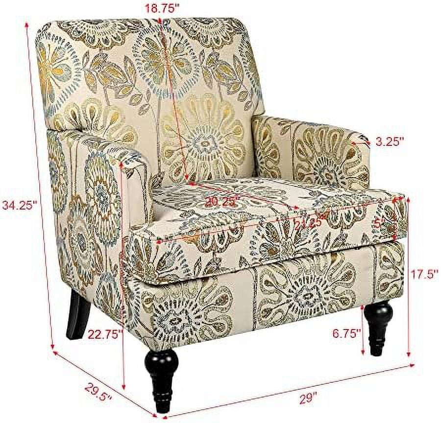 Modern Accent Chair with Wood Legs and Thick Cushion I586922