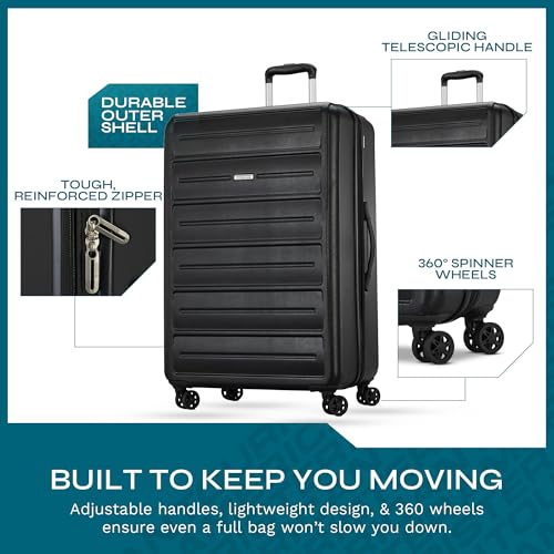 Black 3 Piece Hardshell Spinner Luggage Set H3431