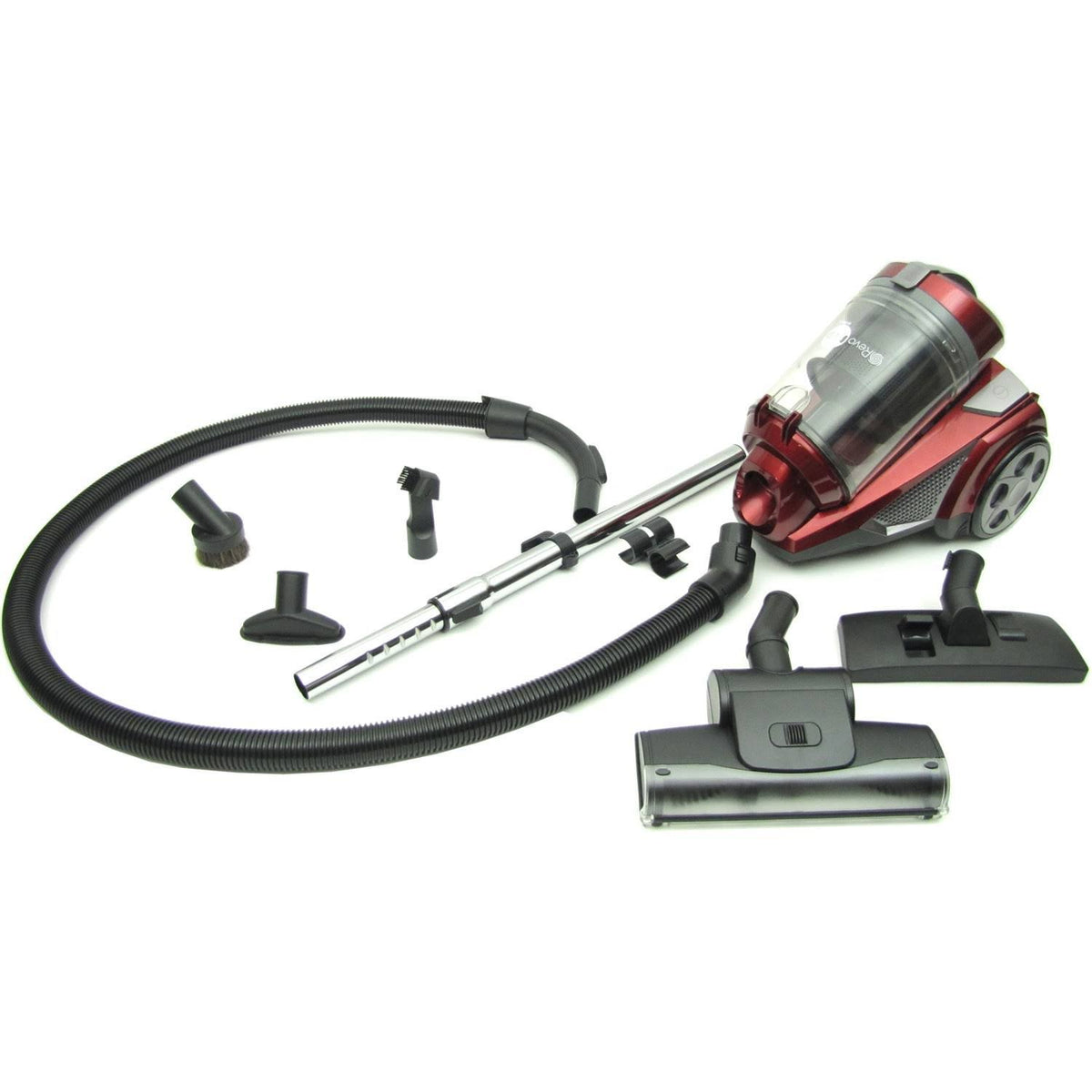 Red Bagless HEPA Canister Vacuum Q766