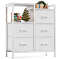 5 Drawer Black Fabric Dresser with Metal Frame H7177
