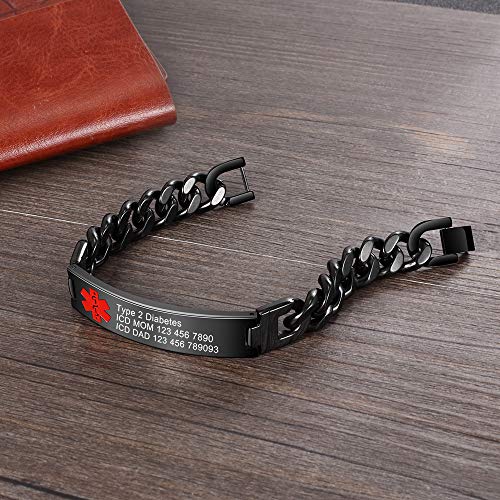 Stainless Steel Medical Alert Bracelets Q811