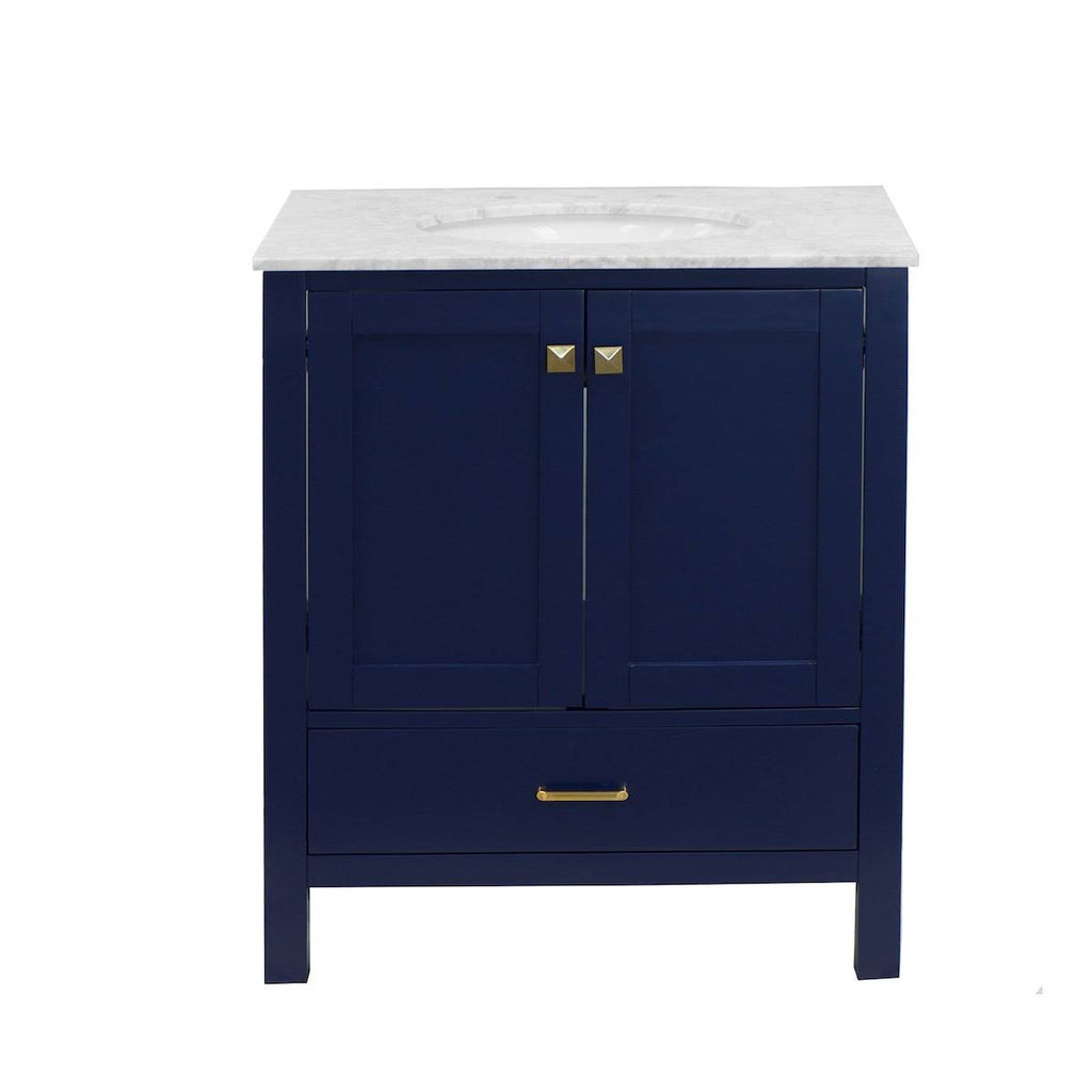 Royal Blue 30-Inch Bathroom Vanity with Marble Top R981
