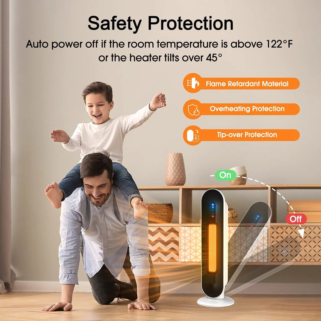 1500W 26" Digital Ceramic Tower Space Heater with Remote Control, White L421248