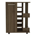 Weathered Oak Bar Cart Cabinet Q938