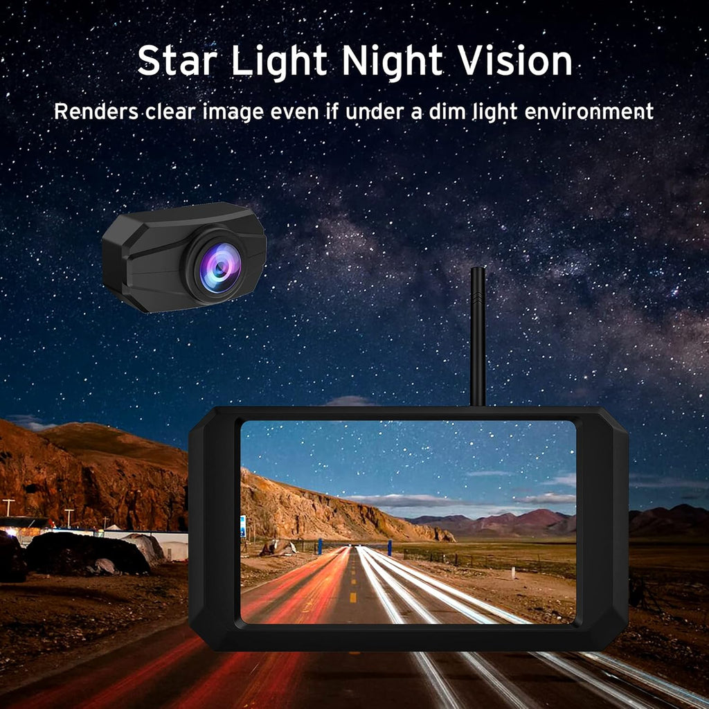 Wireless Backup Camera Monitor with 5 inch HD Monitor Waterproof Night Vision T89060