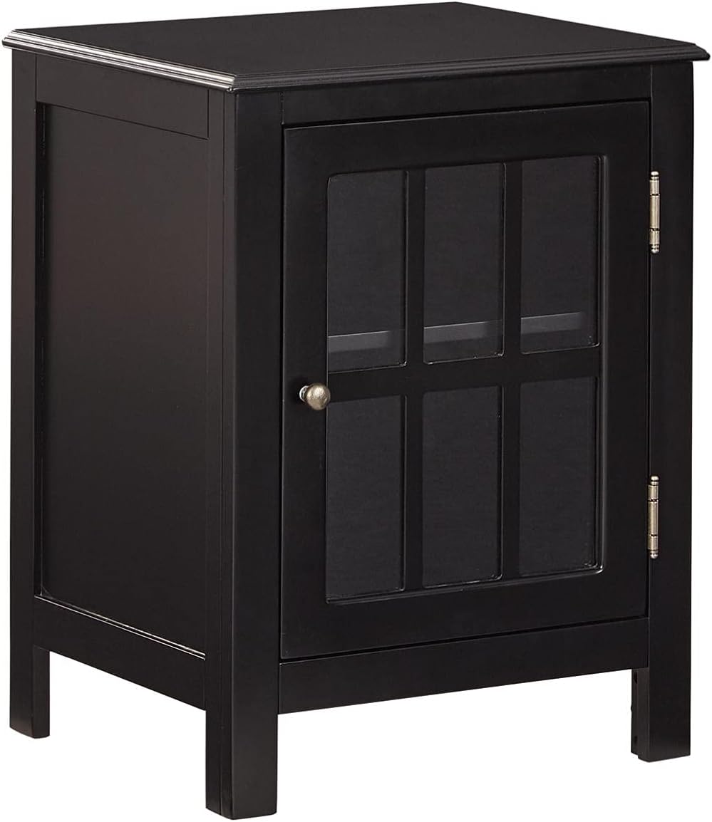 White Modern Farmhouse Accent Cabinet End Table E396636