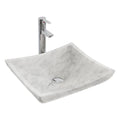 White Carrera Marble Vessel Bathroom Sink R85223