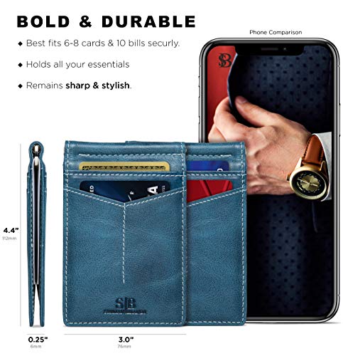 RFID Blocking Genuine Leather Slim Bifold Wallet P1041
