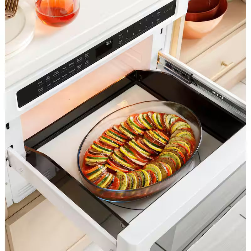 Built-In Microwave Drawer in Matte White with Sensor Cooking V9912