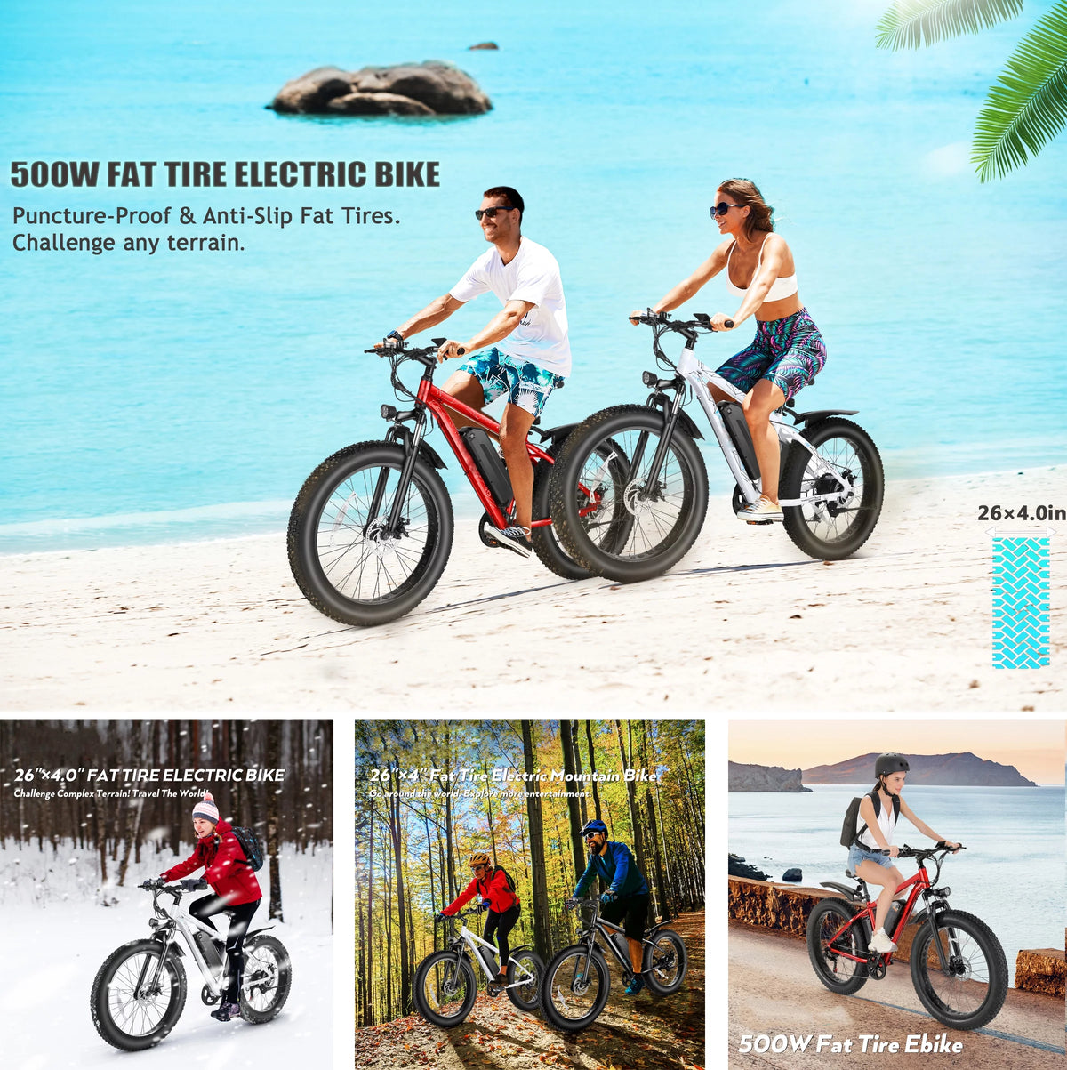 Electric Mountain Bicycle with 500W Motor and 48V Battery J3357