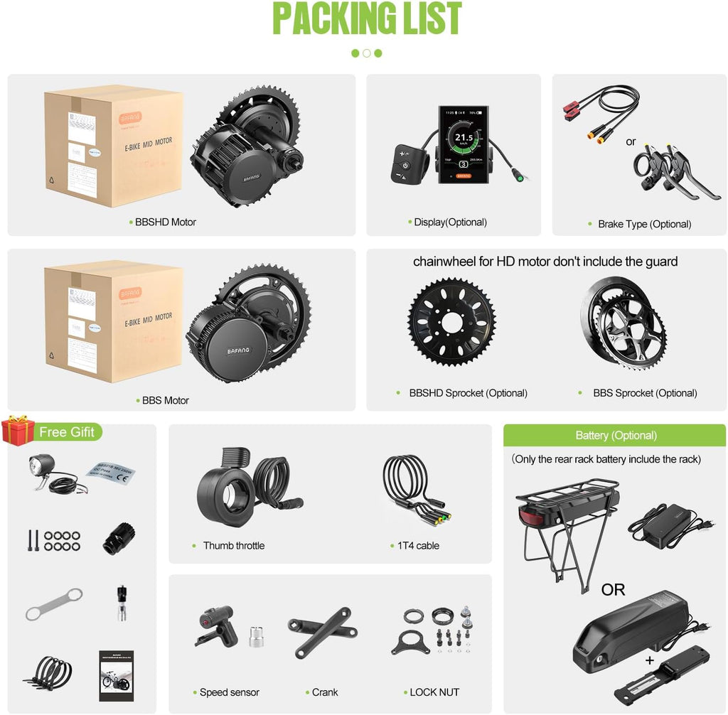 48V20AH Mid Drive Ebike Conversion Kit with Gear Sensor Q58642