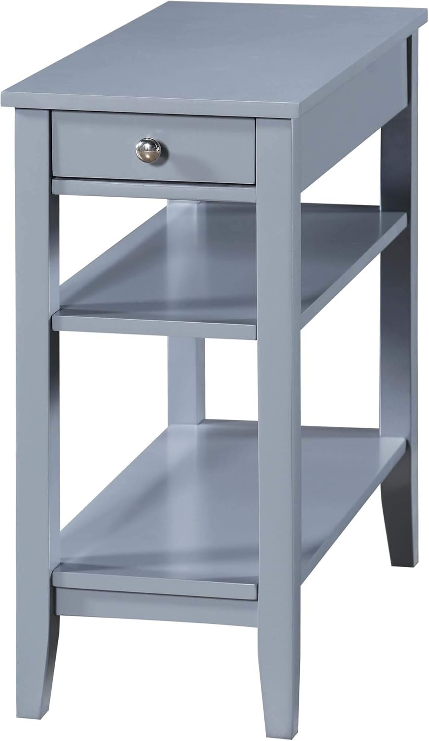 Black 1 Drawer End Table with Shelves P37795