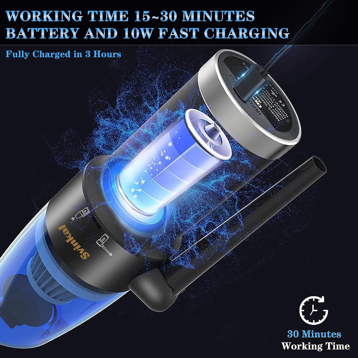 Compressed Air Duster & Vacuum 2-in-1, 77000RPM Electric Air Duster, 6000mAh Cordless Air Blower, Pack of 2 X773