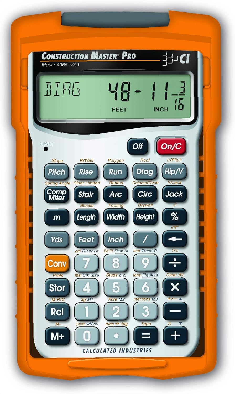Construction Master Pro Advanced Construction Math Feet-Inch-Fraction Calculator M32618