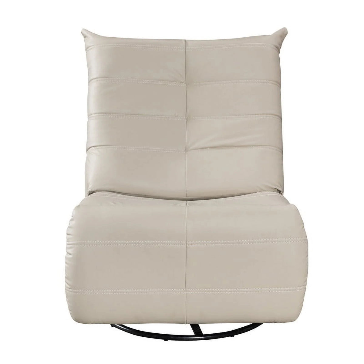 Modern Beige Faux Leather Swivel Glider Recliner Z947