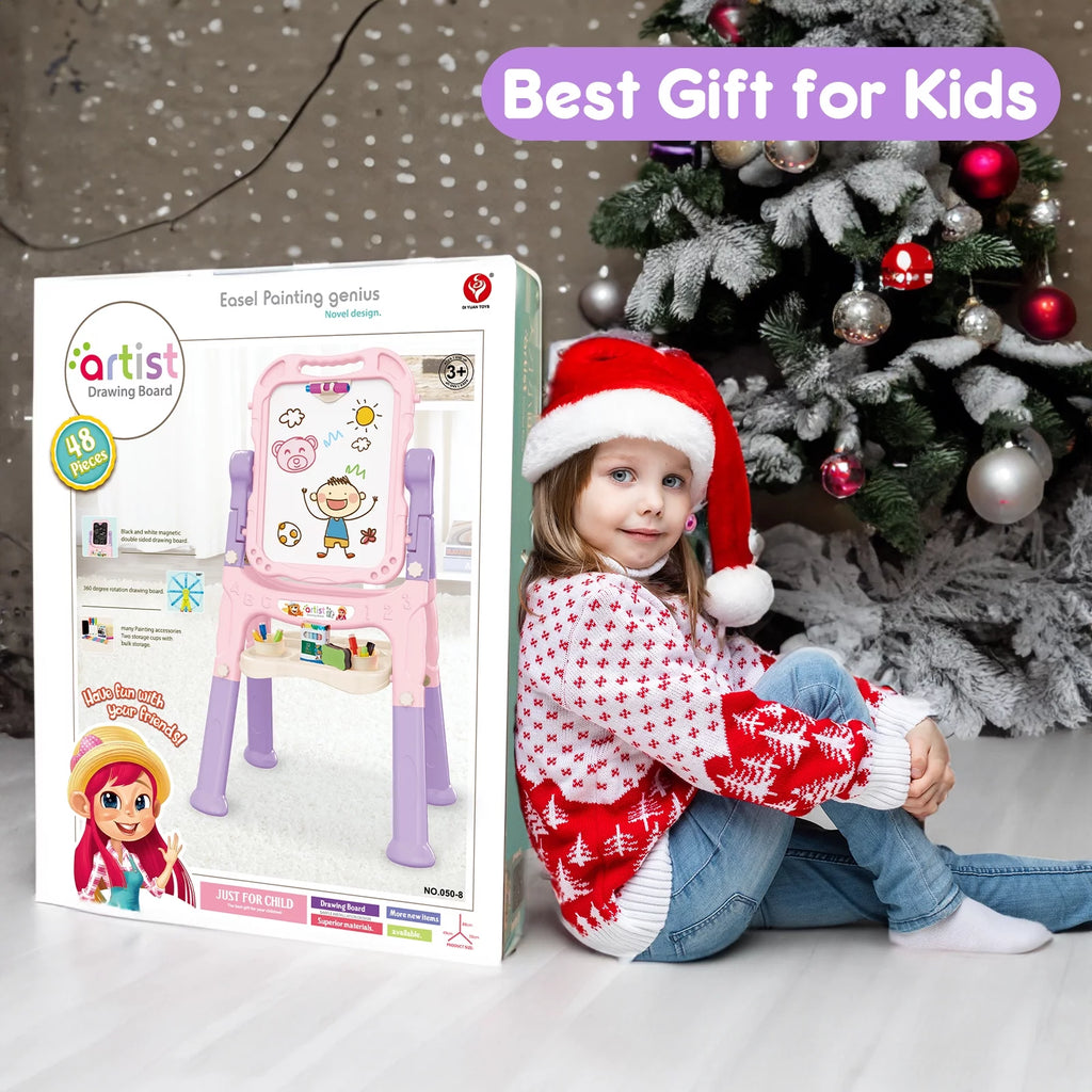 Pink Double-side Standing Art Easel for Kids R714