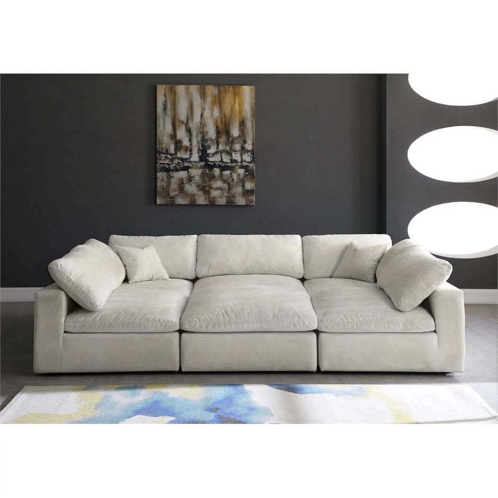 Velvet Down Filled Modular Sectional Sofa in Cream L89047