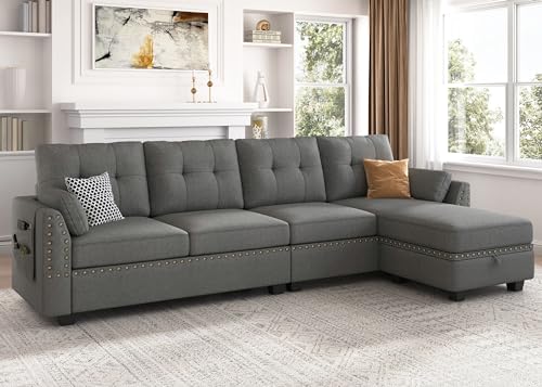 Bluish Grey Reversible Sectional Sofa F9139