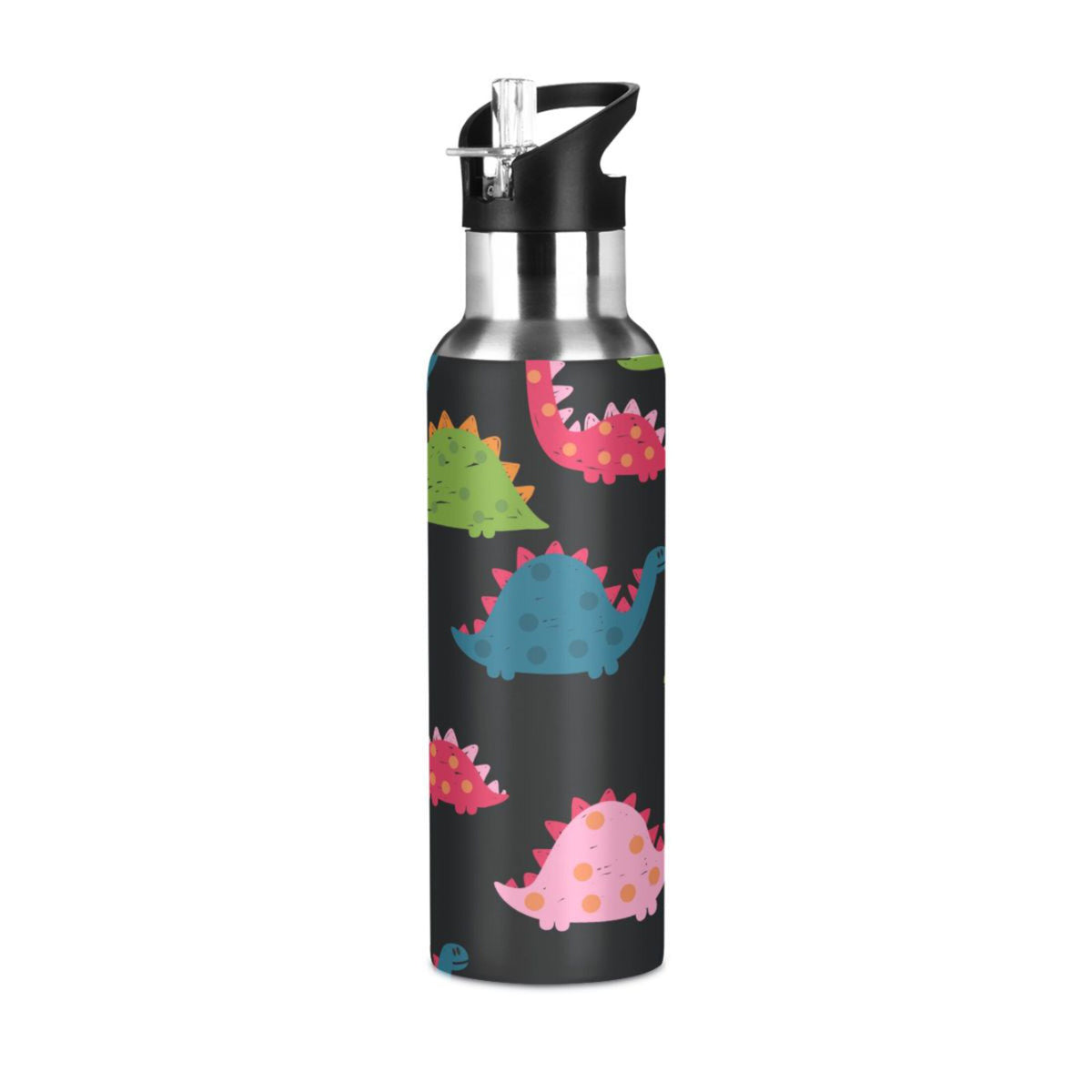 Rainbow Dinosaur Stainless Steel Insulated Water Bottle H7167