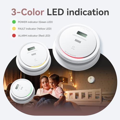 2 in 1 Smoke Detector Carbon Monoxide Detector with LCD Display (1pack) Q690
