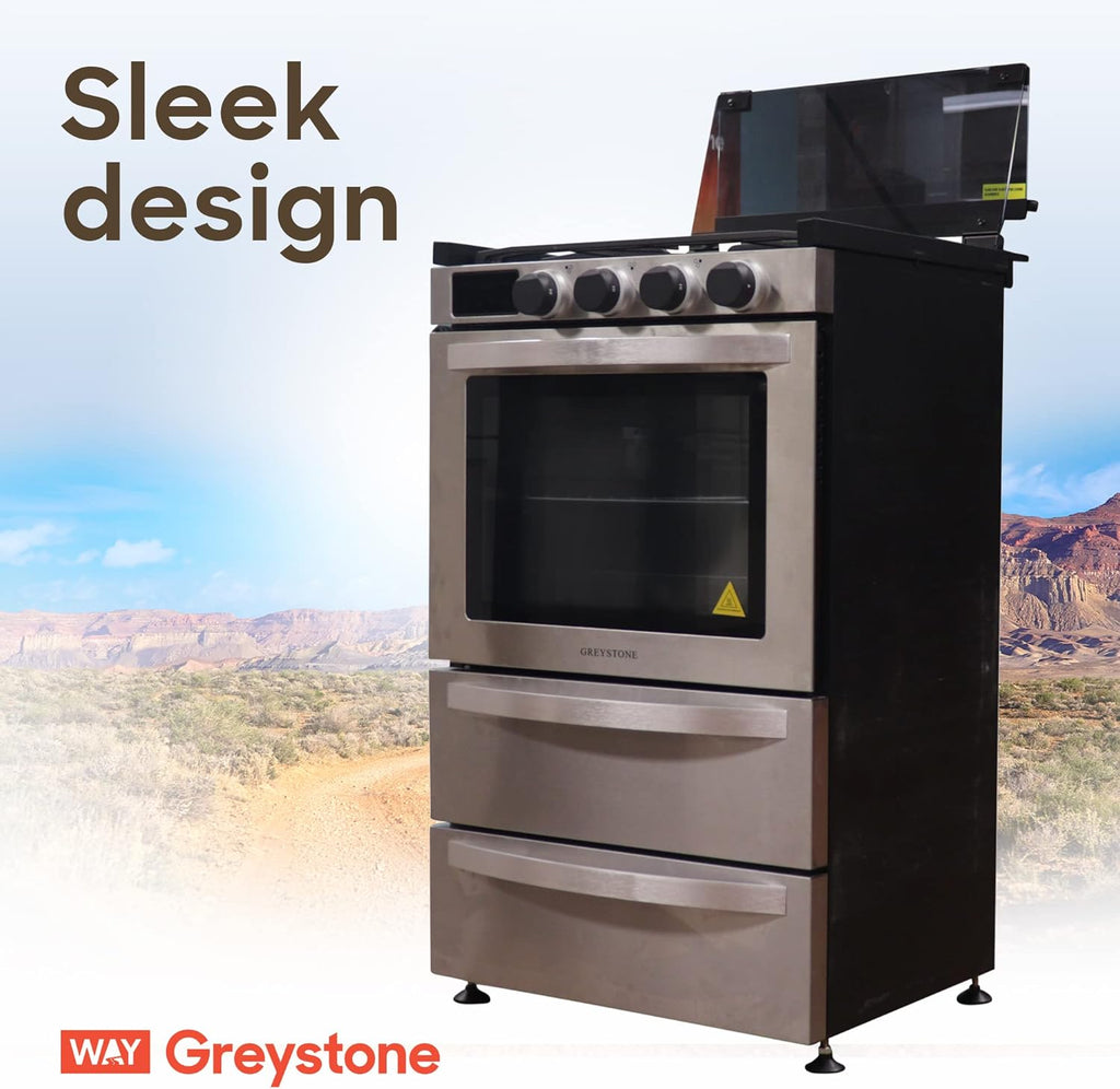 21 Inch Freestanding RV Gas Range Stove and Oven Combo 3 Burners Stainless Steel D559866