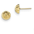14K Yellow Gold 8mm Domed Post Earrings C4212