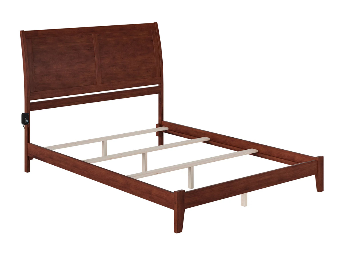 King Wood Traditional Bed Frame with Sleigh Headboard I203