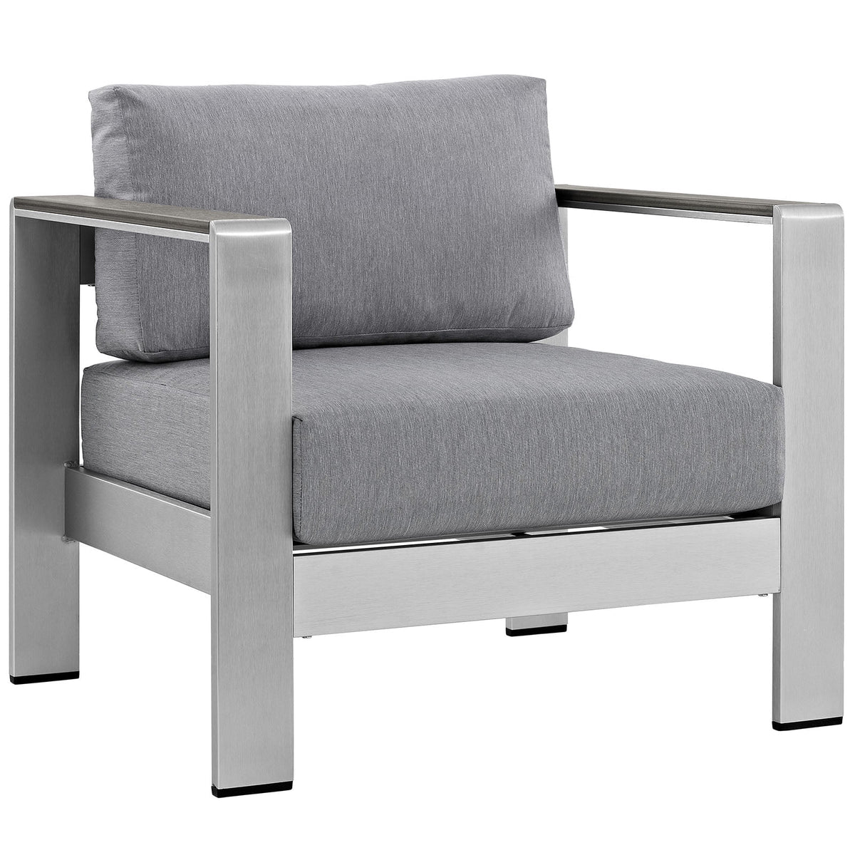 Silver Gray Aluminum Outdoor Armchair Q432