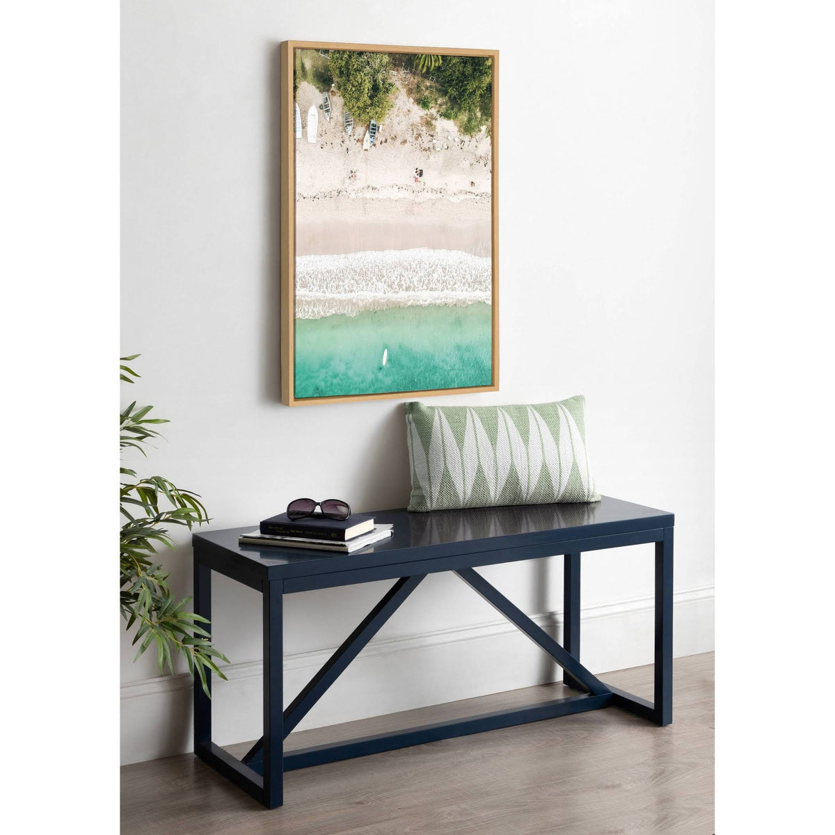 Tropical Beach from Above Framed Canvas, 23x33 Y925469