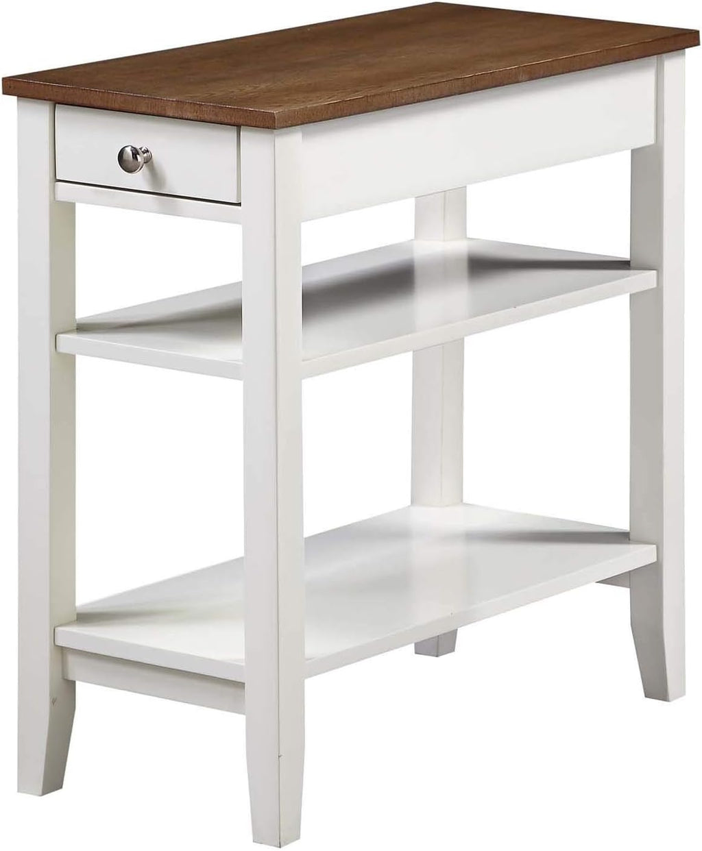 Black 1 Drawer End Table with Shelves P37795