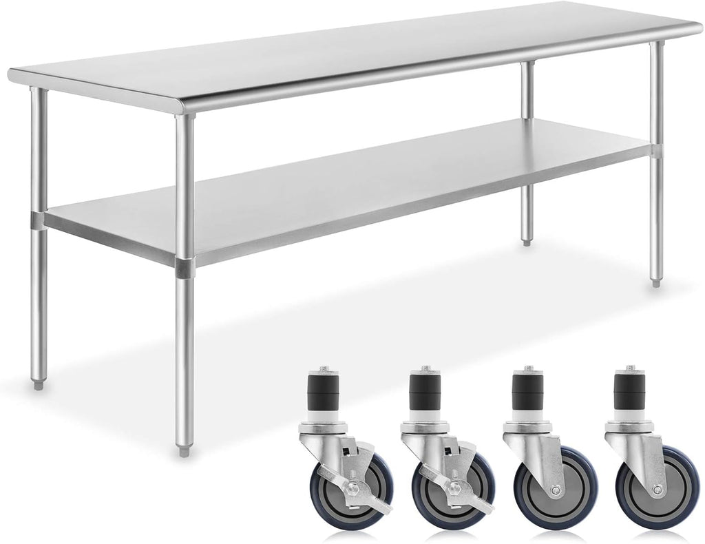 Stainless Steel Commercial Work Table with 4 Casters Q363