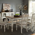 7 Piece Rectangular Table Set White T7585