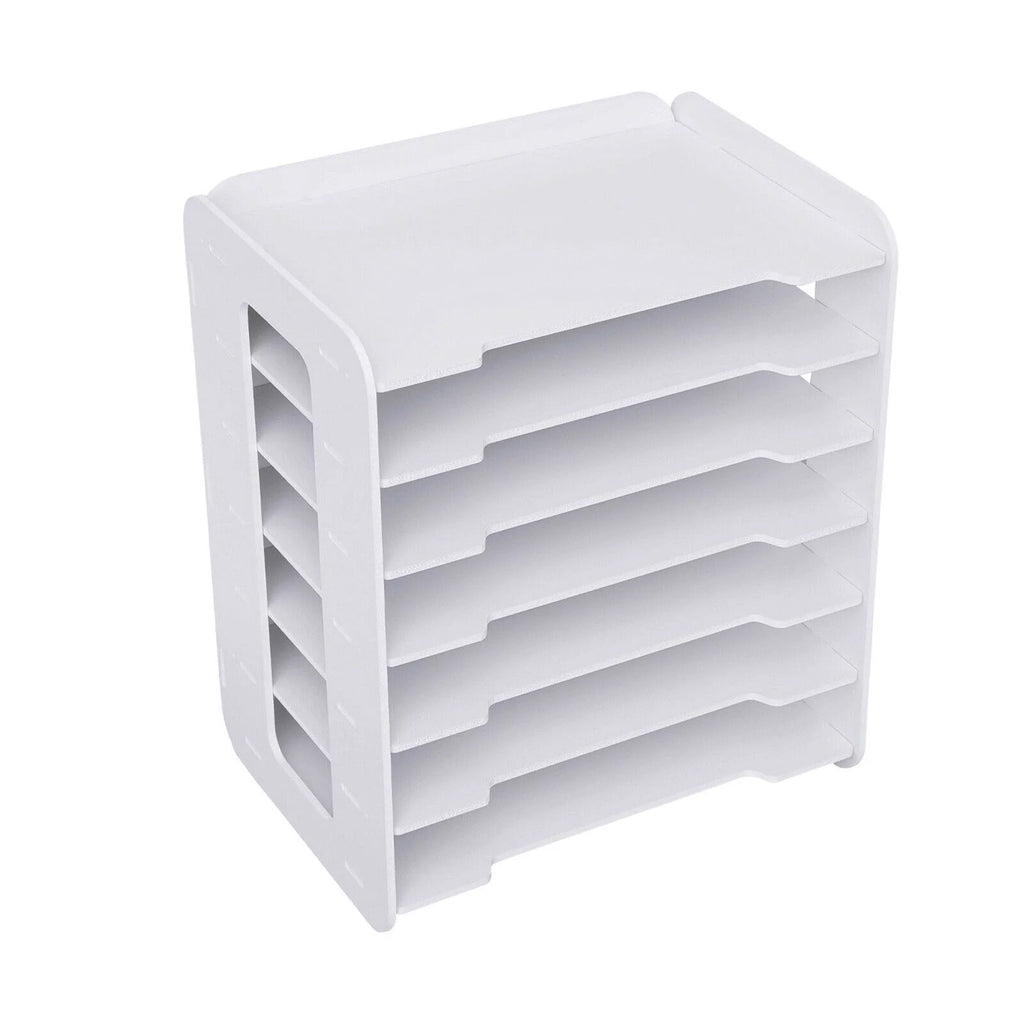 7 Tier Desktop Organizer File Shelf Document Storage Rack F8692
