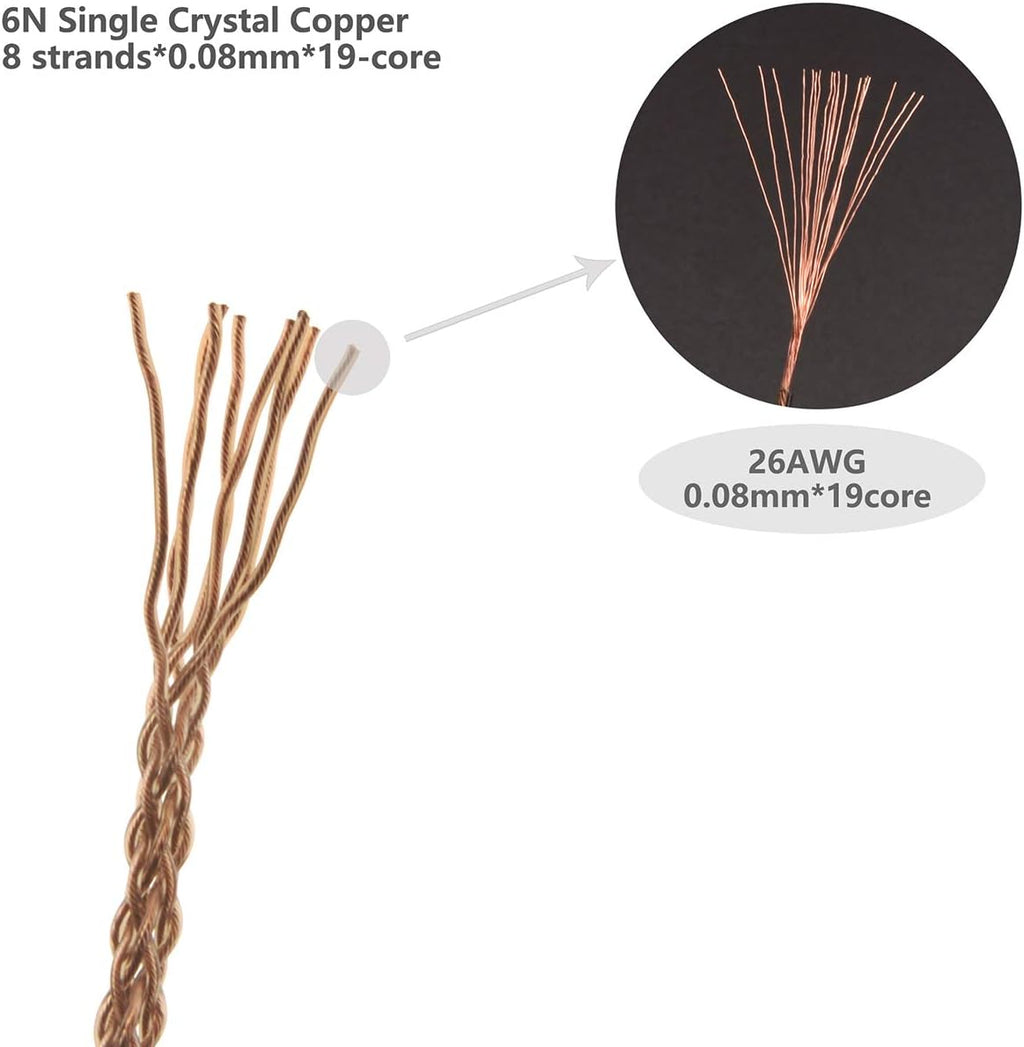 6N Single Crystal Copper Headphones Cable 4.4mm Balance M786