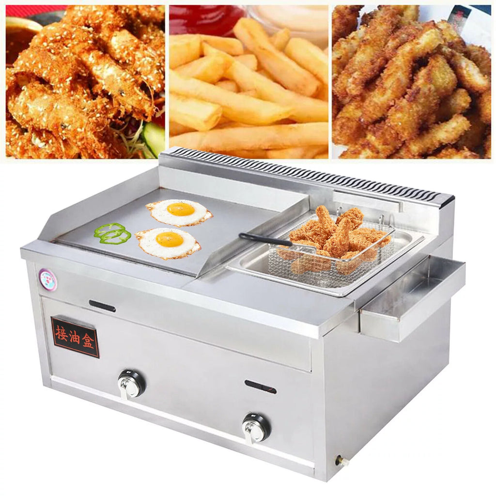 Propane Gas Deep Fryer and Tabletop Griddle 2 Burner T681804