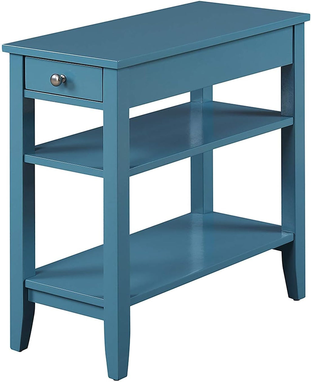 Black 1 Drawer End Table with Shelves P37795