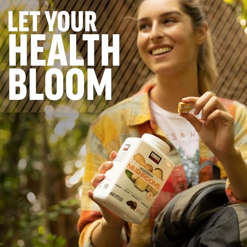 Mushroom Supplement with Lions Mane, Turkey Tail, & Cordyceps, 90 Vegetable Capsules V8228