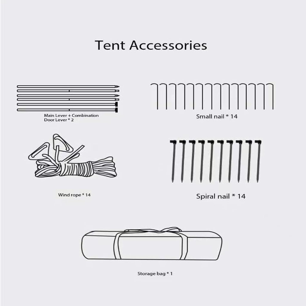 Khaki Double Door Camping Tent S834