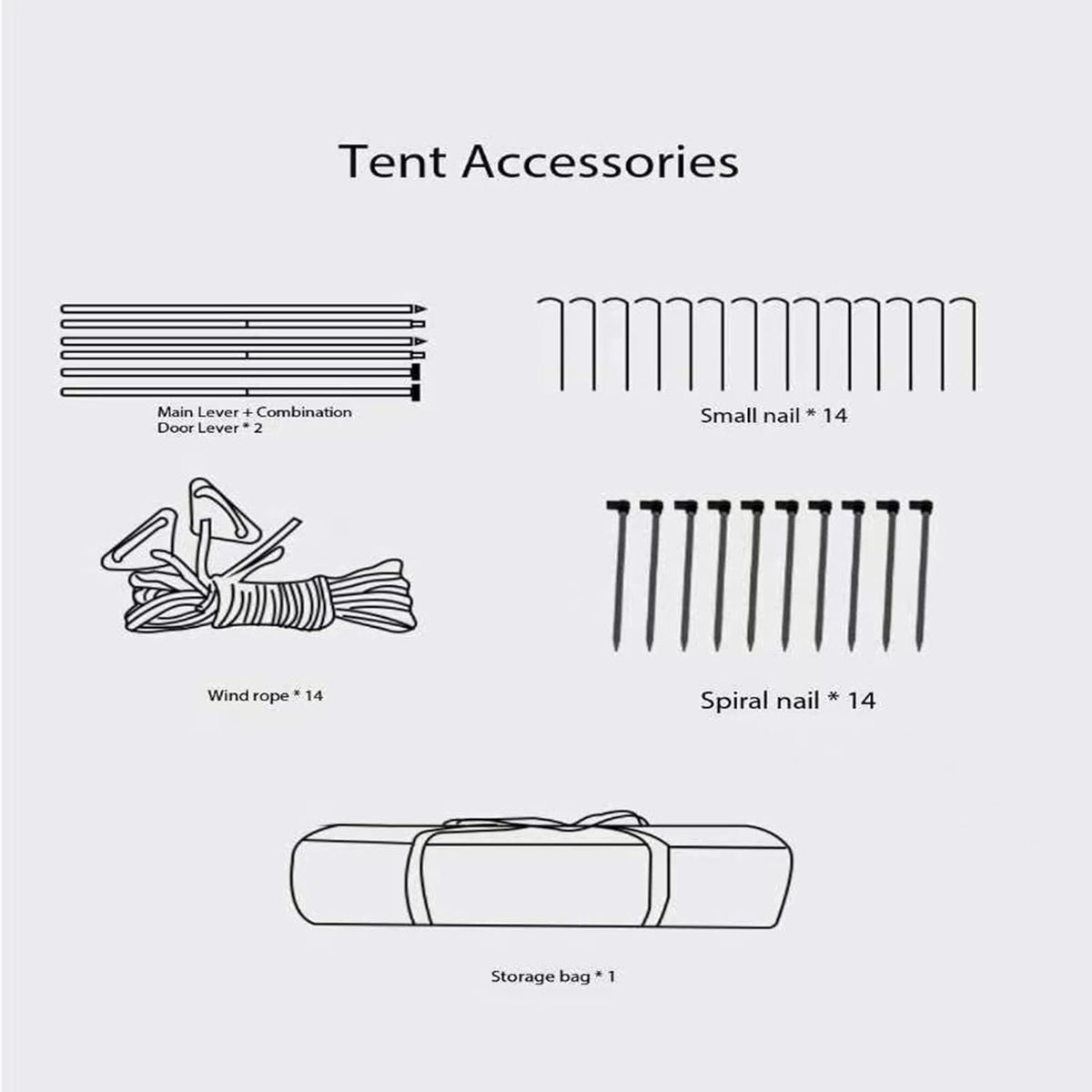 Khaki Double Door Camping Tent S834