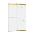 Double Sliding Semi-Frameless Shower Door in Brushed Gold with Clear Glass Y76642