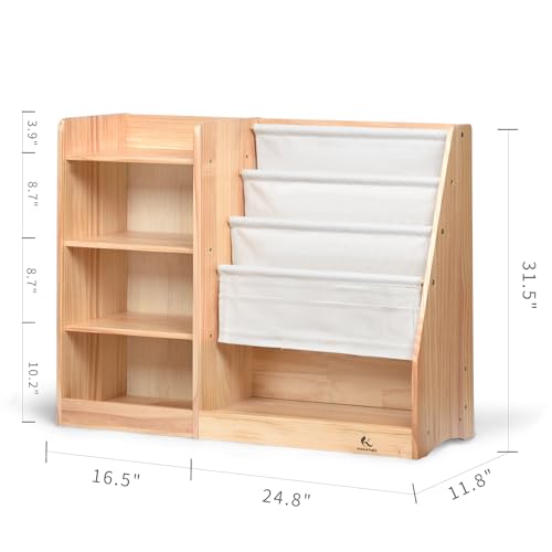 4-Tier Kids Wooden Bookshelf (Natural) T342068