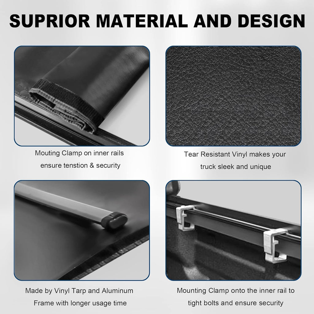 Roll-Up Soft Vinyl Truck Bed Tonneau Cover for 6 FT Fleetside Cargo Bed V749871