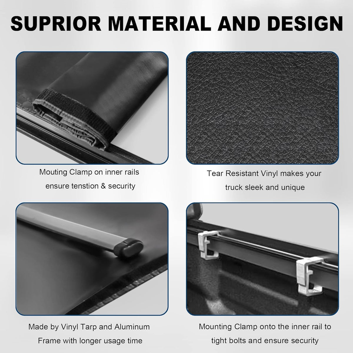 Roll-Up Soft Vinyl Truck Bed Tonneau Cover for 6 FT Fleetside Cargo Bed V749871