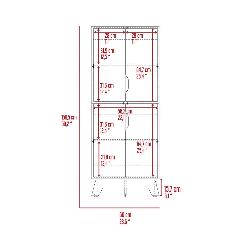 Light Oak & White Double Kitchen Pantry O1414