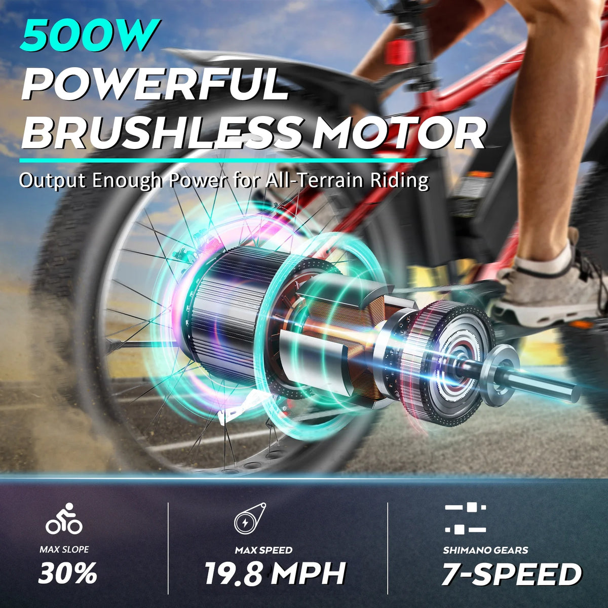 Electric Mountain Bicycle with 500W Motor and 48V Battery J3357