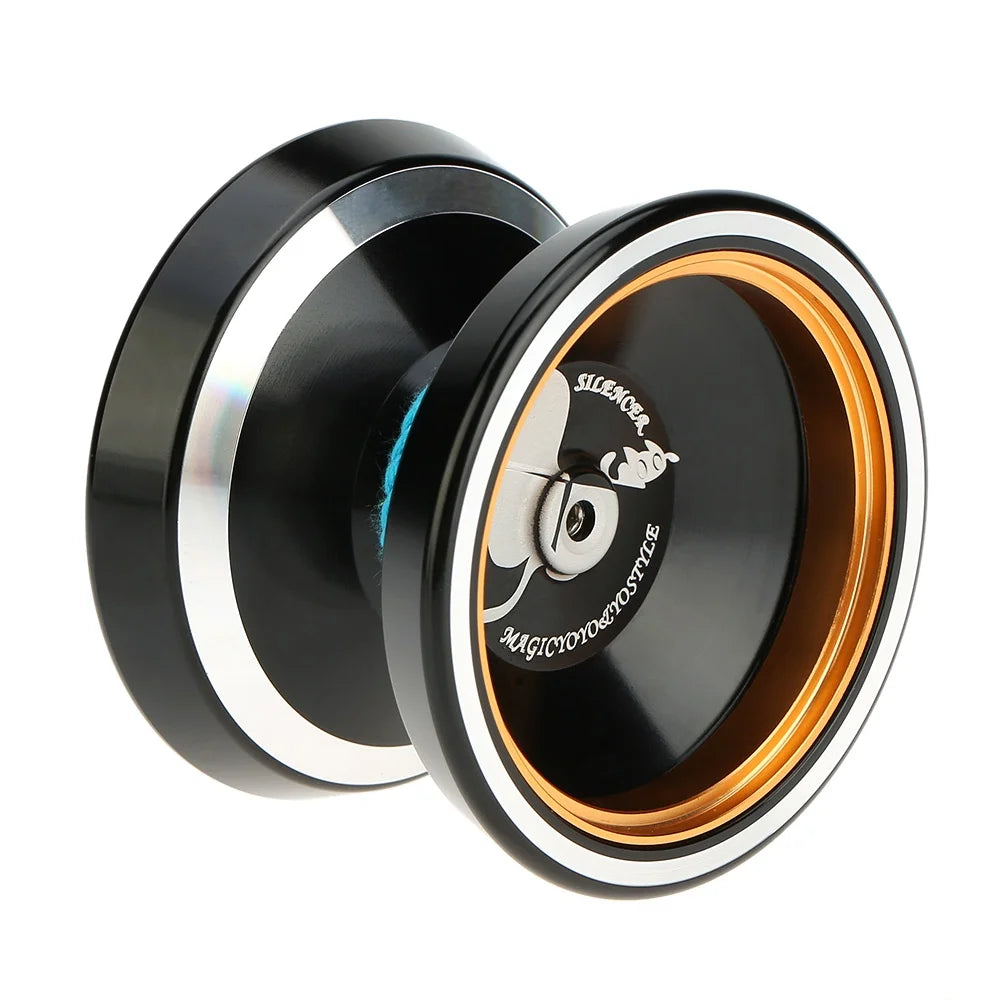 Black Aluminum Alloy Yo-yo with Spinning String I11798