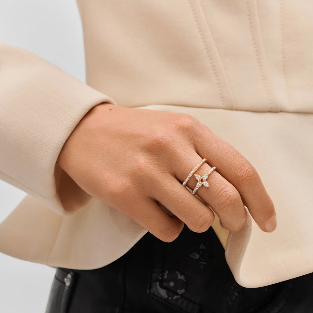 Rose Gold and Diamond Double Row Ring Z741385