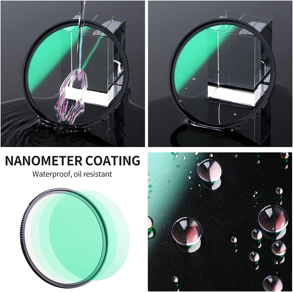 72mm Black Diffusion 1/2 Filter with 28 Multi-Layer Coatings Waterproof for Camera Lens Pack of 2 J2444