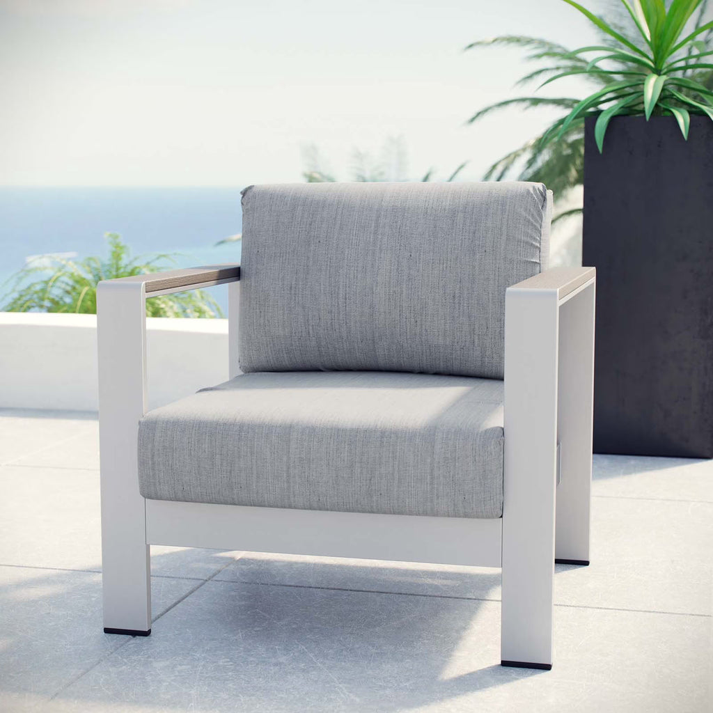 Silver Gray Aluminum Outdoor Armchair Q432
